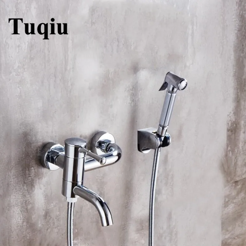 Vidric 화장실 비데 수도꼭지 세트 따뜻한 것과 차가운 욕실 화장실 샤워 벽걸이 스프레이 건 노즐 비데 수도꼭지 욕실 하드웨어 