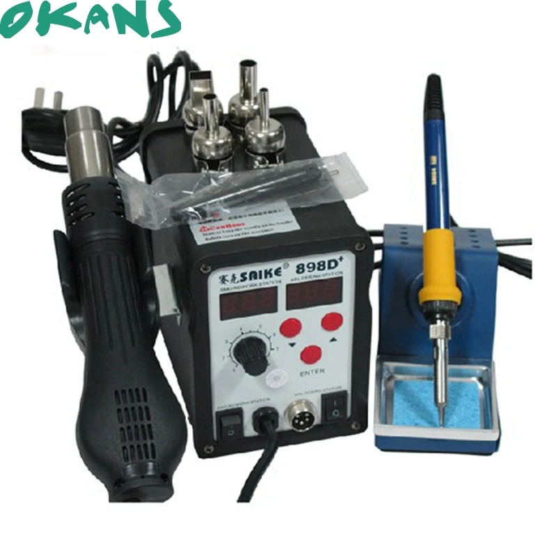 

HOT Sale 220V SAIKE 898Dplus Hot Air Gun Rework Station Soldering Station the Upgrade Version of Saike 898D