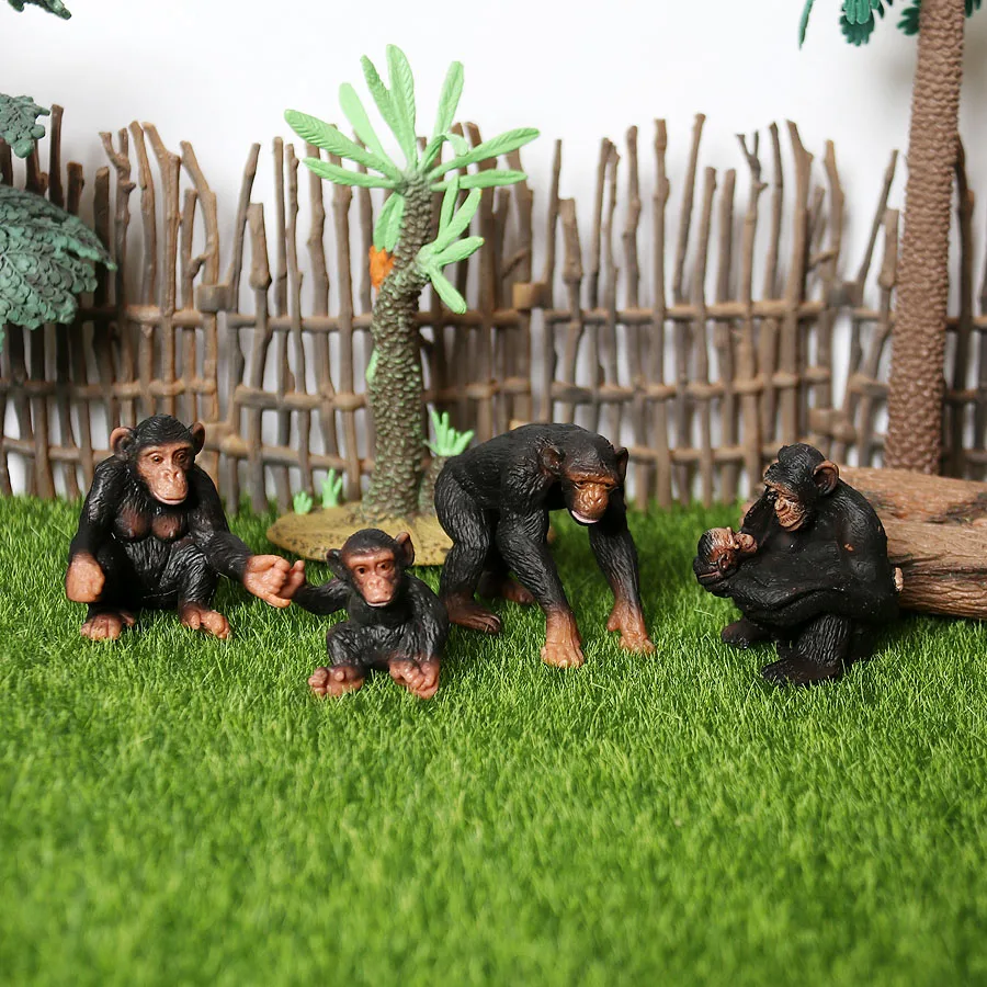 Моделирование различных шимпанзе обезьяны гориллы Фигурки Игровой Набор