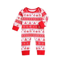 Модный костюм на Рождество; Одежда для новорожденных девочек комбинезон для мальчиков Рождественская красно-осень осенняя одежда праздничная одежда