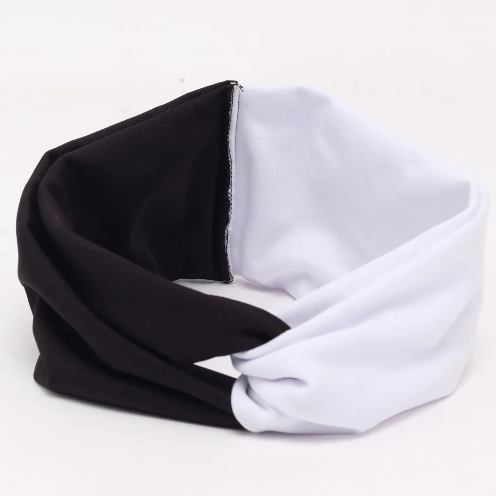 

Beautiful and cute elastic contrast color or color matching wide-brimmed headband , ladies cross hair band and headband