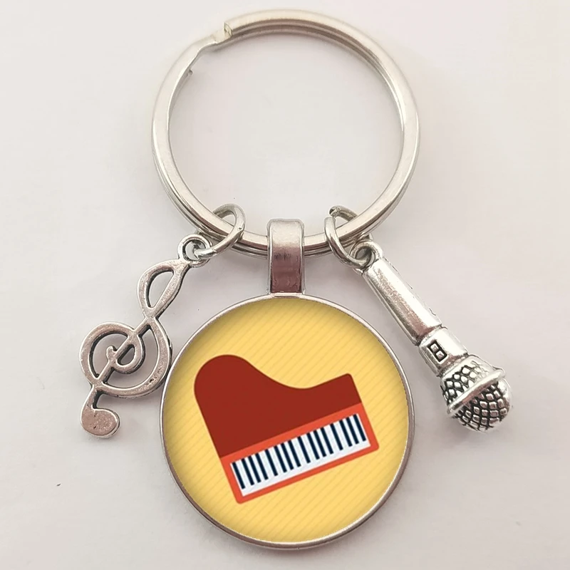 Porte-clés rond de piano en forme de coeur, porte-clés de clavier d'amour,  cadeau de bijoux d'amant de musique, nouveau, 2020 - AliExpress