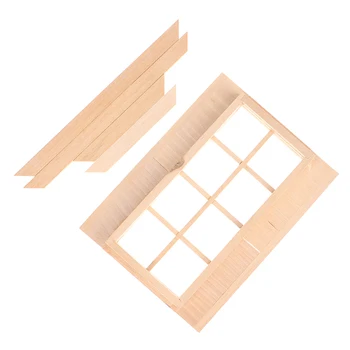 

1:12 Dollhouse Miniature Mini Wood 8-pane Window Model Accessories Doll House Furniture Toys