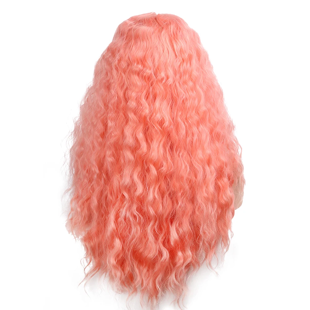 EEWIGS высокое температура волокна зеленый синтетический парик фронта шнурка кудрявый парик шнурка Glueless 2" персиковый розовый парики для черных женщин