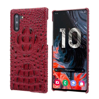 

Genuine Leather Hard Cover Case For Samsung Note10 Pro Luxury Crocodile Pattern Grain Leather Hard Cover Cases 2019 New Arrival