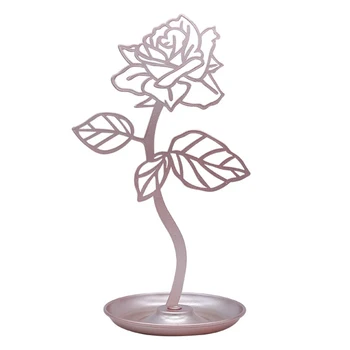 

Dressing Table Fashion Counter Freestanding Nordic Style Shopping Mall Display Rack Jewelry Stand With Tray Gift Rose Shape