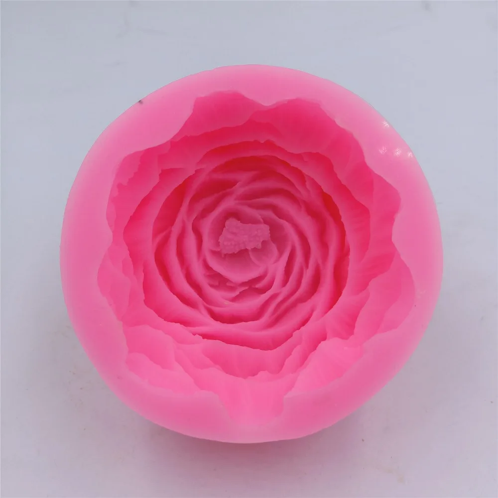 Aromatherapy Candle Mold Handcrafted Diy Aromatherapy Candle Silicone Mold Large Peony Handmade Soap Model Resin Plaster