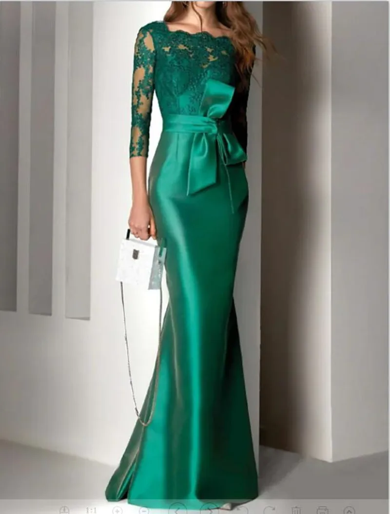 Dresses for Wedding Mother Olive Green Party Dresses Woman Guest Elegant Long Applique Lace Mother Of The Bride Dress mother bride dresses,women party dresses