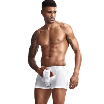 

Sexy Men Underwear Boxershorts Scrotum Care Capsule Function Boxer Youth Health hombre Convex Pouch Separation Gay Underpants