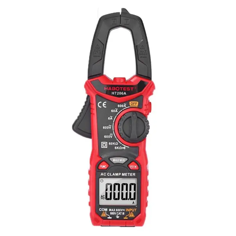 HABOTEST HT206A/B/D AC/DC Цифровой клещи мультиметр для измерения AC/DC Напряжения тока NCV цифровой тестер сопротивления зажима