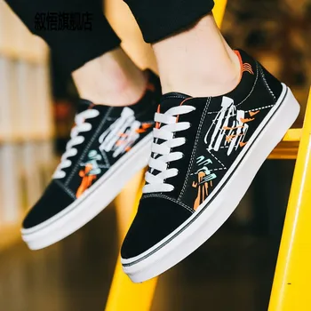 

shoes 2020 summer new printed canvas shoes men's and Korea's versatile casual shoes students' breathable board shoes