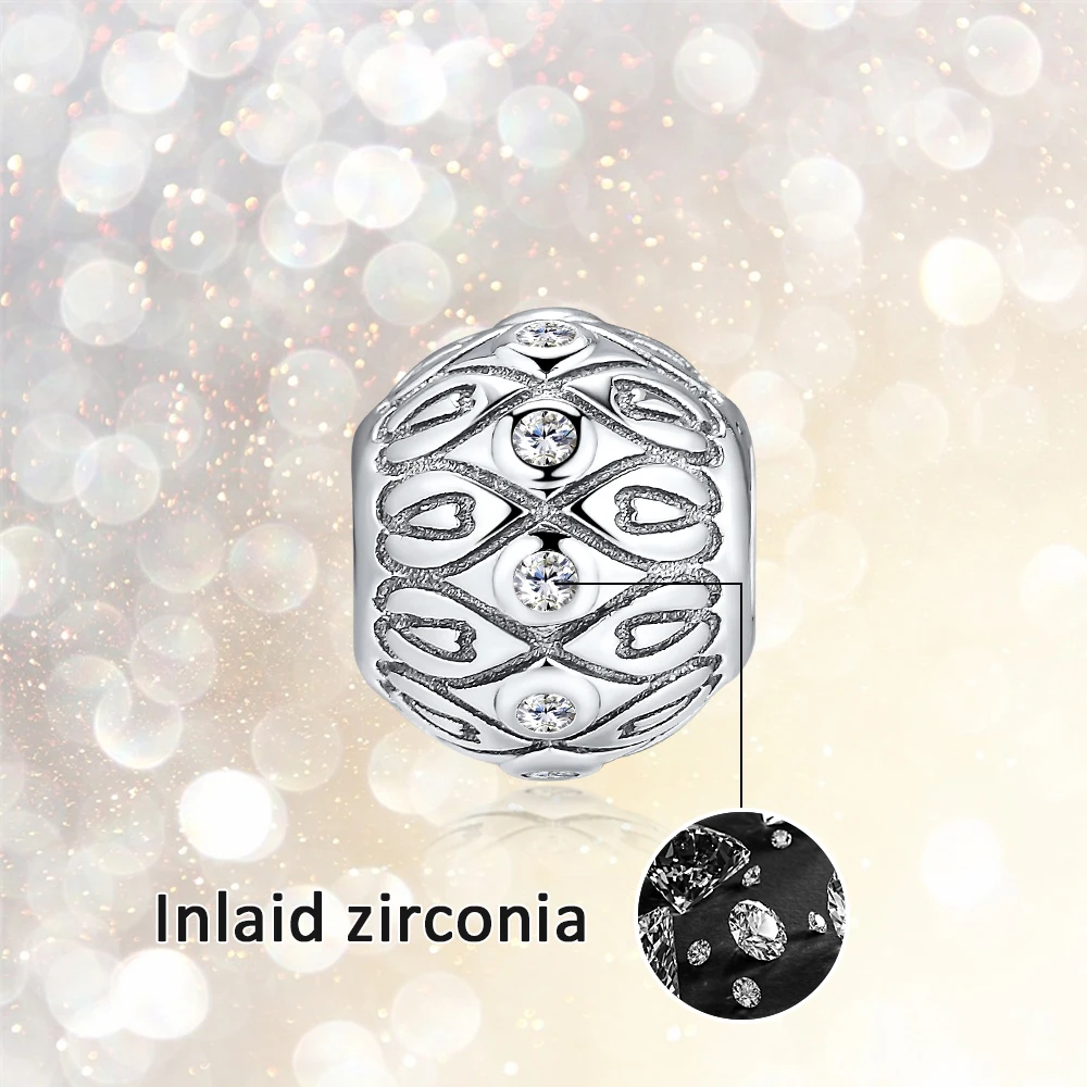 DIY Подходит для Pandora шармы браслеты элегантные нитки бусин стерлингового серебра 925-ювелирные изделия
