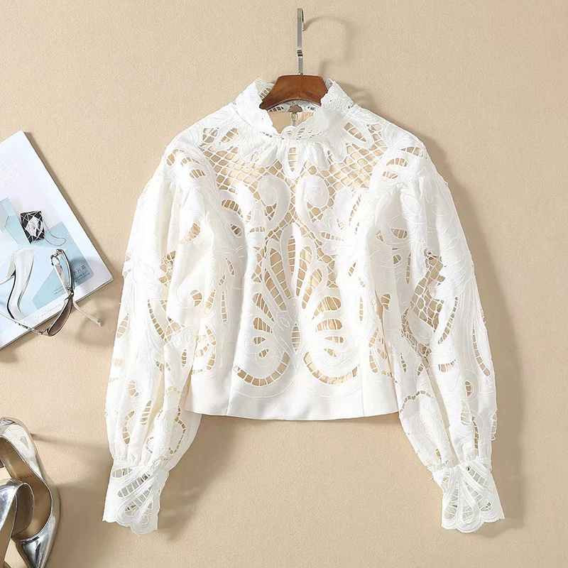 Высококачественная новейшая мода 2020 дизайнерская блузка женская кружевная с