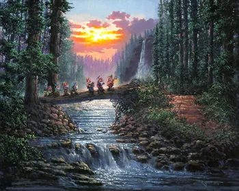 

7x5FT Snow White Pricess Forest Mountain Logs Bridge Custom Photo Studio Backdrop Background Vinyl 220cm x 150cm