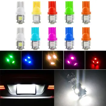 

10pcs DC12V T10 5050 5SMD 5W LED Light Bulb Mini Signal Indication Lighting Wide Decorate Light Instrument Lights