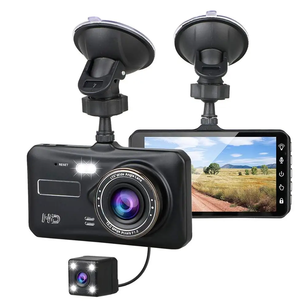 

4 Inch Dual Lens IPS full HD 1080P display Driving Recorder Dash Cam Car DVR video recorder g-recorder vision sensor