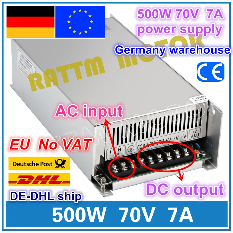 【EU】500W 70V 7A DC/AC Single Output Switch Power Supply CNC Router Foam Milling