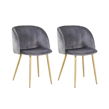 

EGGREE Set of 2 Aloe Velvet Armchair Leisure Chair for Dining room, Bedroom ,Living room - Grey - 2-8days EU warehouse