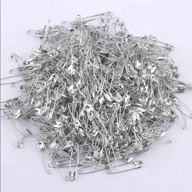 100pc Colorful Small Safety Pins DIY Mini Buckle Pin Needlework Sewing Tools Stainless Steel Safety Pin Brooch Apparel Accessory Silver