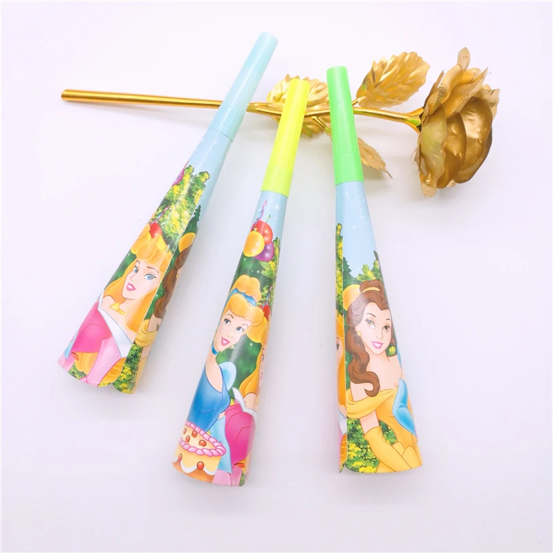 6pcs Disney Princess Noise Maker Horns Happy Birthday Party Supplies Festival Decoration Event Party Favor Gender Reveal Girls
