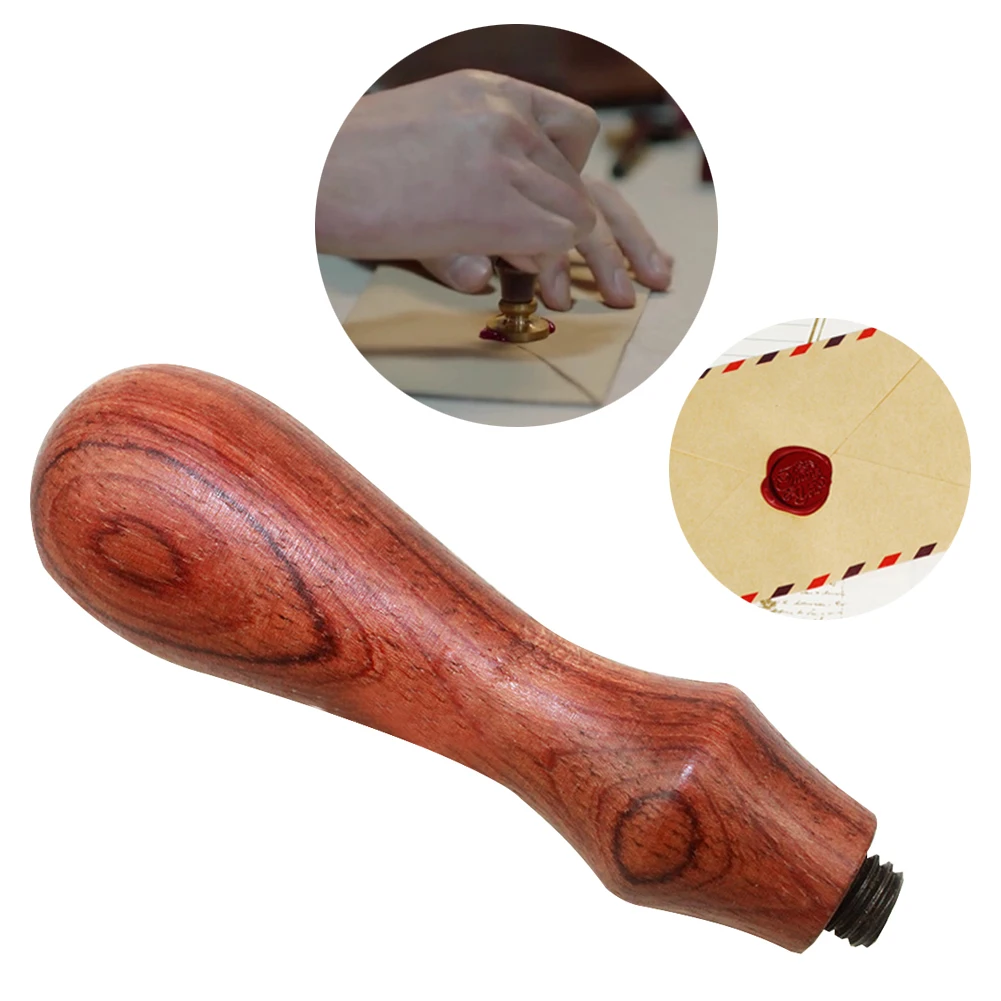 1pc Retro Wooden Stamp Antique Metal Sealing Wax Seal Stamps Wood