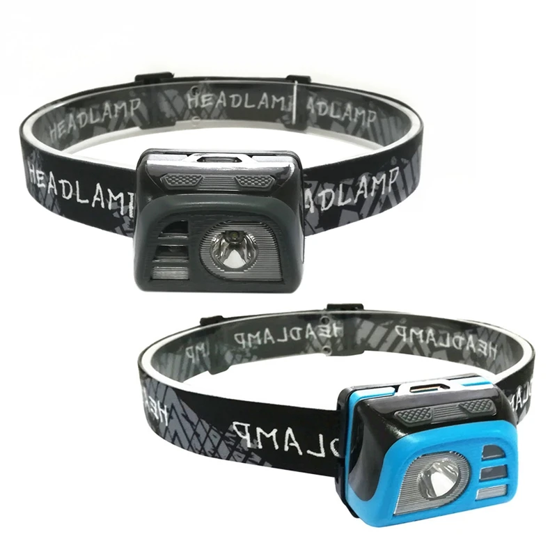 

2 Pcs LED Head Light Lamp:1 Pcs Head Light Lamp Waterproof Led White+Red Light Torch Light Use 3Xaaa Grey & 1 Pcs Black & Mini 5