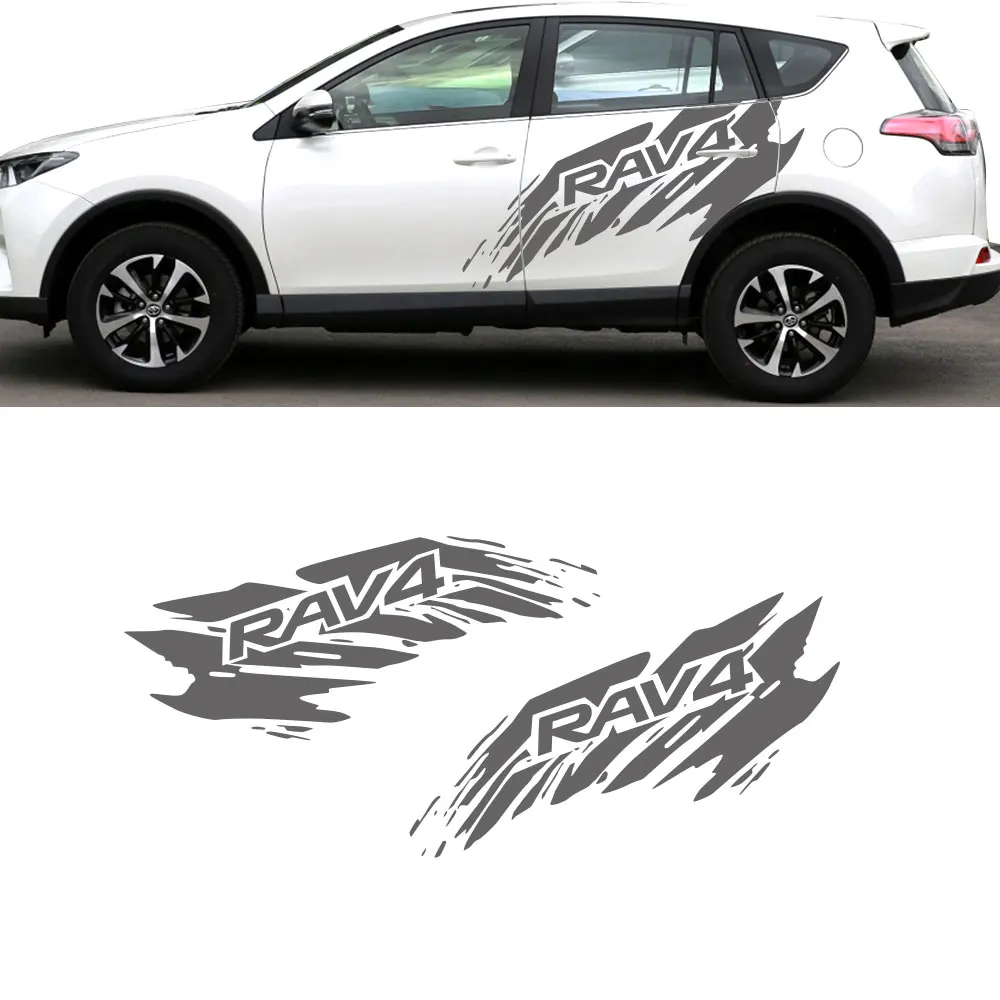Новая спортивная наклейка в полоску, комплект для Toyota RAV4, автомобильные наклейки, автомобильные аксессуары