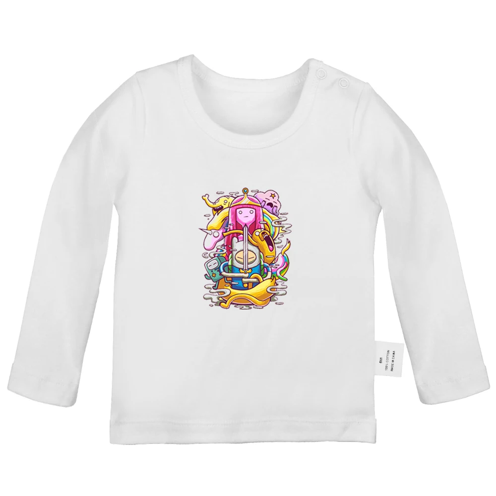 ADVENTURE TIME Finn Jake Beemo, дизайнерские футболки для новорожденных мальчиков и девочек, футболки с длинными рукавами и графическим принтом для малышей - Цвет: JcBabyYW1274C