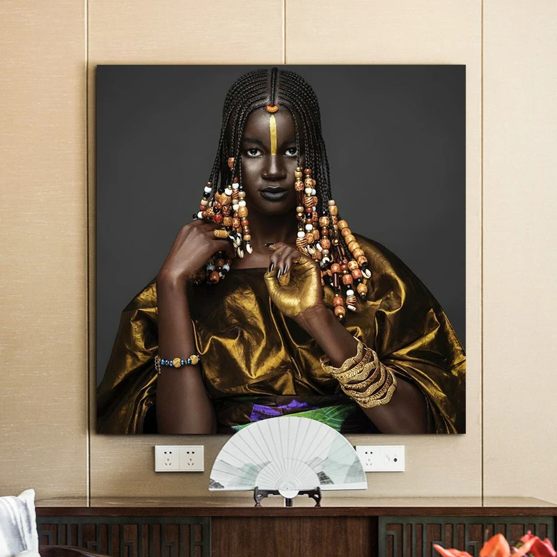 Африканские женщины картины HD печать черный Женщины плакат холст настенный Декор Картина комната скандинавские украшения дома без рамки