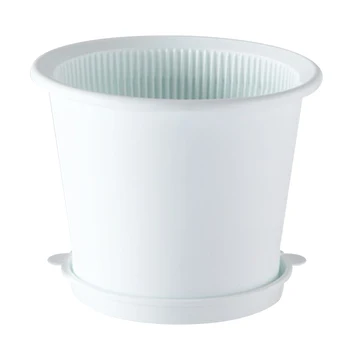 

Eco-Friendly Lastics Resin Breathable Dual-Layer Flowerpot Garden Yard Decoration Modern Simple Style Flowerpot Included Tray