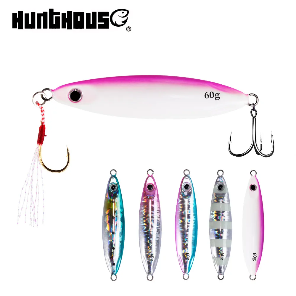 

Hunthouse lead lure fishing spoon jigging lure metal fishing lure hard bait Luminous effect sinking casting jig for fishing