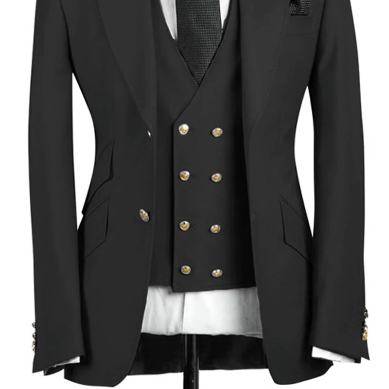 Tailor Made Slim Fit Men Suits for Wedding Groom Tuxedo 3 Piece Peaked Lapel Ivory Set Jacket with Pants Vest Male Fashion