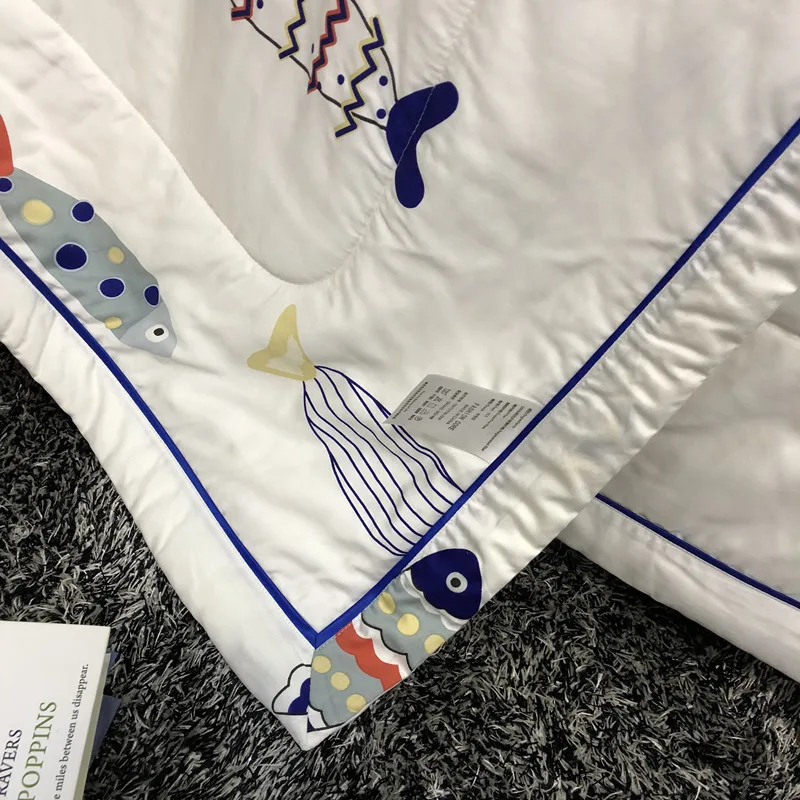 Double sided Tiansi summer quilt washable air conditioner by children cartoon kindergarten baby summer nap single thin quilt