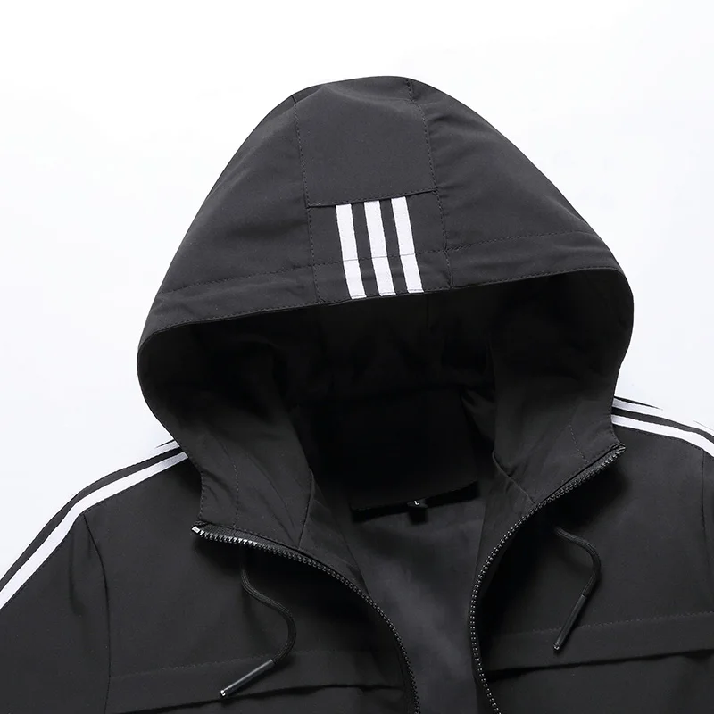 Мужская ветровка большого размера 6XL 7XL 8XL, весенне-осенняя модная повседневная куртка с капюшоном, мужская верхняя одежда Мужская ветровка большого размера 6XL 7XL 8XL, весенне-осенняя модная повседневная куртка с капюшоном, мужская верхняя одежда