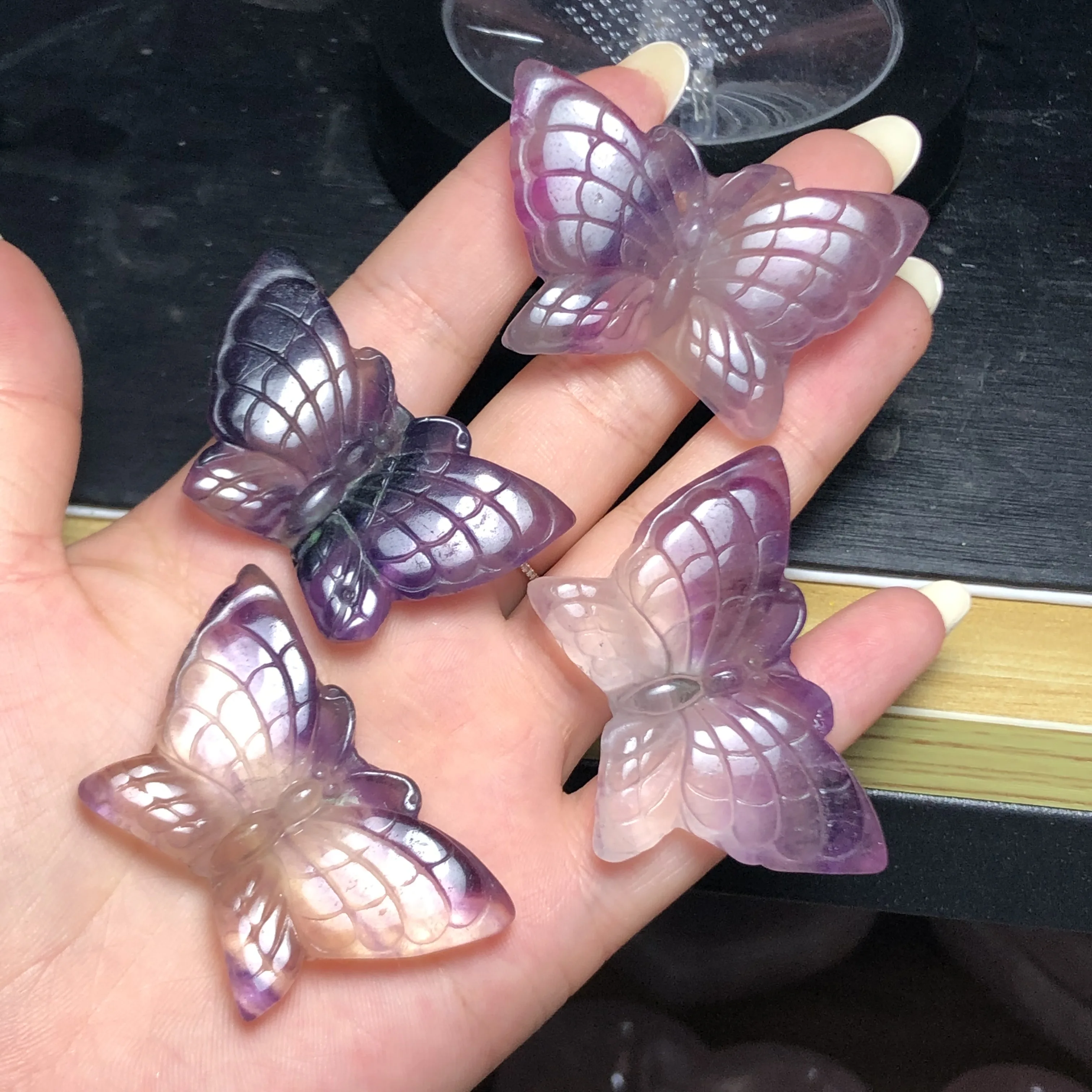 Natural fluorite carving beautiful butterfly home decoration Natural fluorite carving beautiful butterfly home decoration