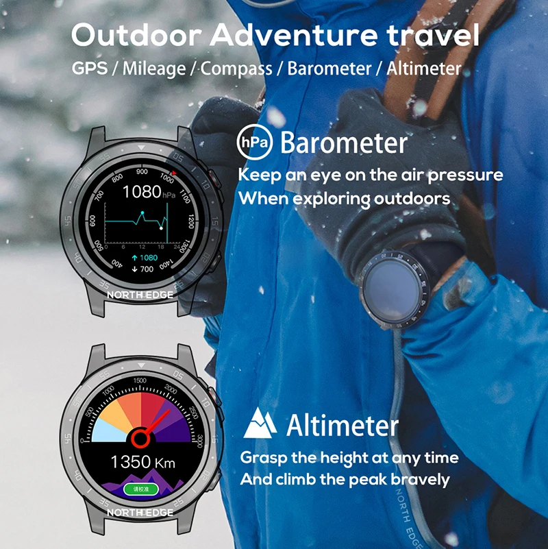 North Edge Smart Digital Watch Men Running Sport