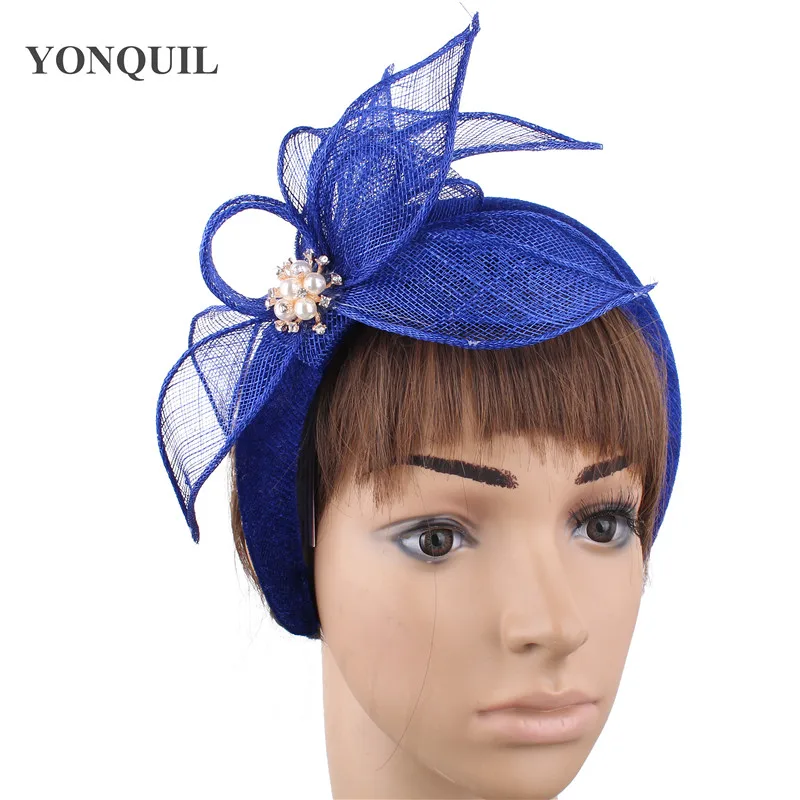 Женские Темно-синие аксессуары для волос шоу гонки millinery свадебные головные уборы для женщин Свадебная вечеринка очаровательные повязки элегантная Новая мода