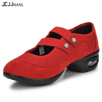 

Dancing shoes cool summer square net cloth breathable modern square dancing shoes raise soft soles female modern dance shoes