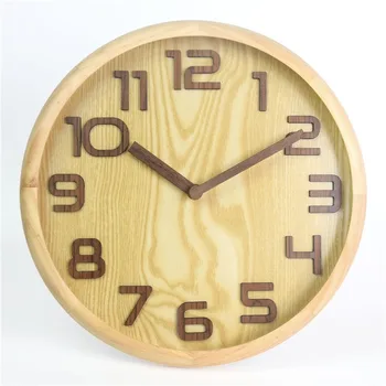 

Solid Wood Silent Pocket Watch Creative Fashion Living Room Stereo Digital Simple Hanging Clock Watch Factory Direct Wholesale