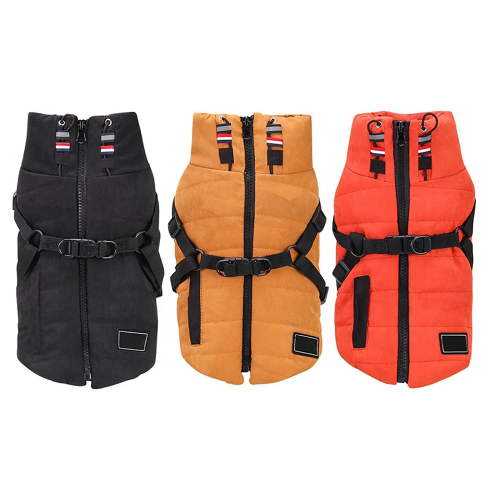 Pet Dog Clothes Puppy Winter Coat Warm Jacket with Adjustable Harness for Small Dogs Chihuahua French Bulldog Vest Harness S-2XL