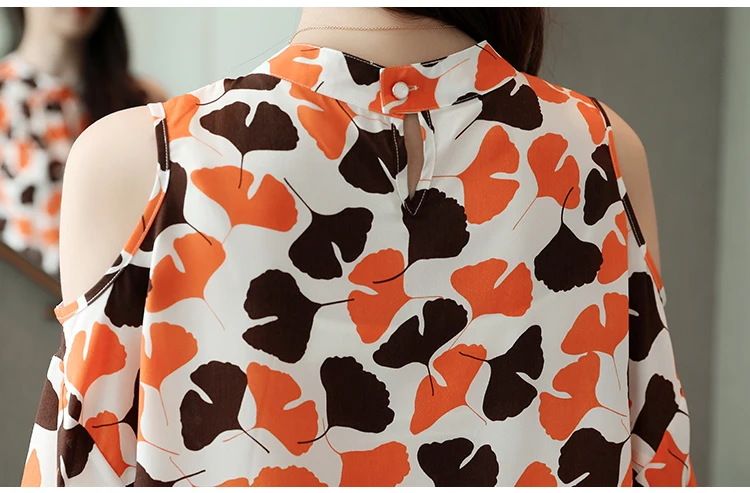 Женская блузка, женские топы, шифоновая блузка для женщин, Топы harajuku blusas femininas, рубашки для женщин, с принтом, повседневная 4937 50