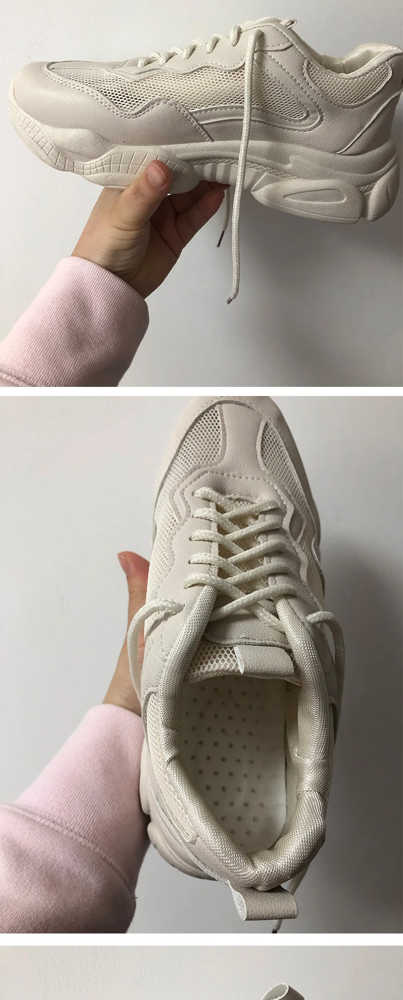 Dropshipping Comfy Breathable Mesh Trainers Chunky Heel Women's Platform Sneakers Women Shoes Casual Female Shoes GZXX032