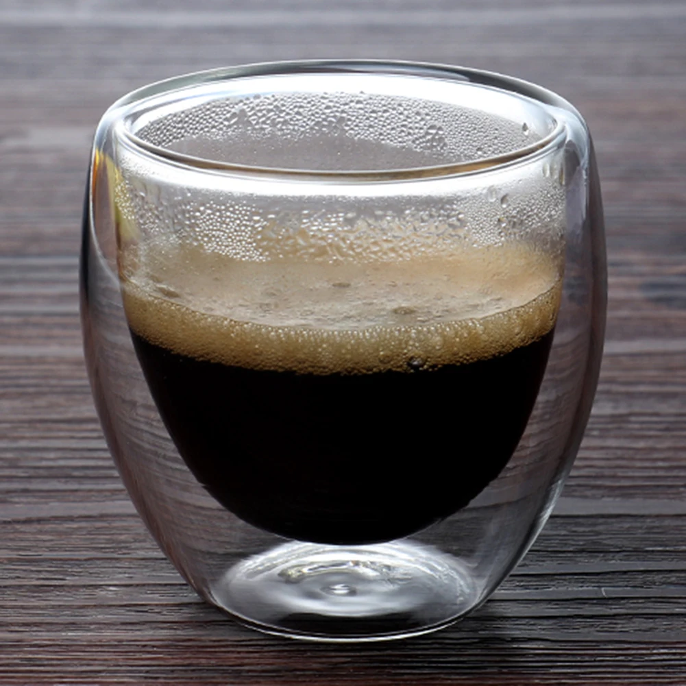 Горячая Распродажа 6 шт. 80 мл стеклянная чашка термостойкая Двойная Стенка стеклянная чашка для пива, чая, кофе, молока чашка посуда для напитков стекло es кухня тоже