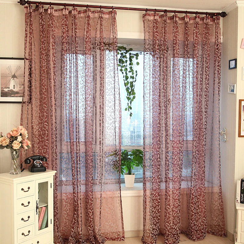 Fashion curtain quality finished product double faced flock printing screens small shalian
