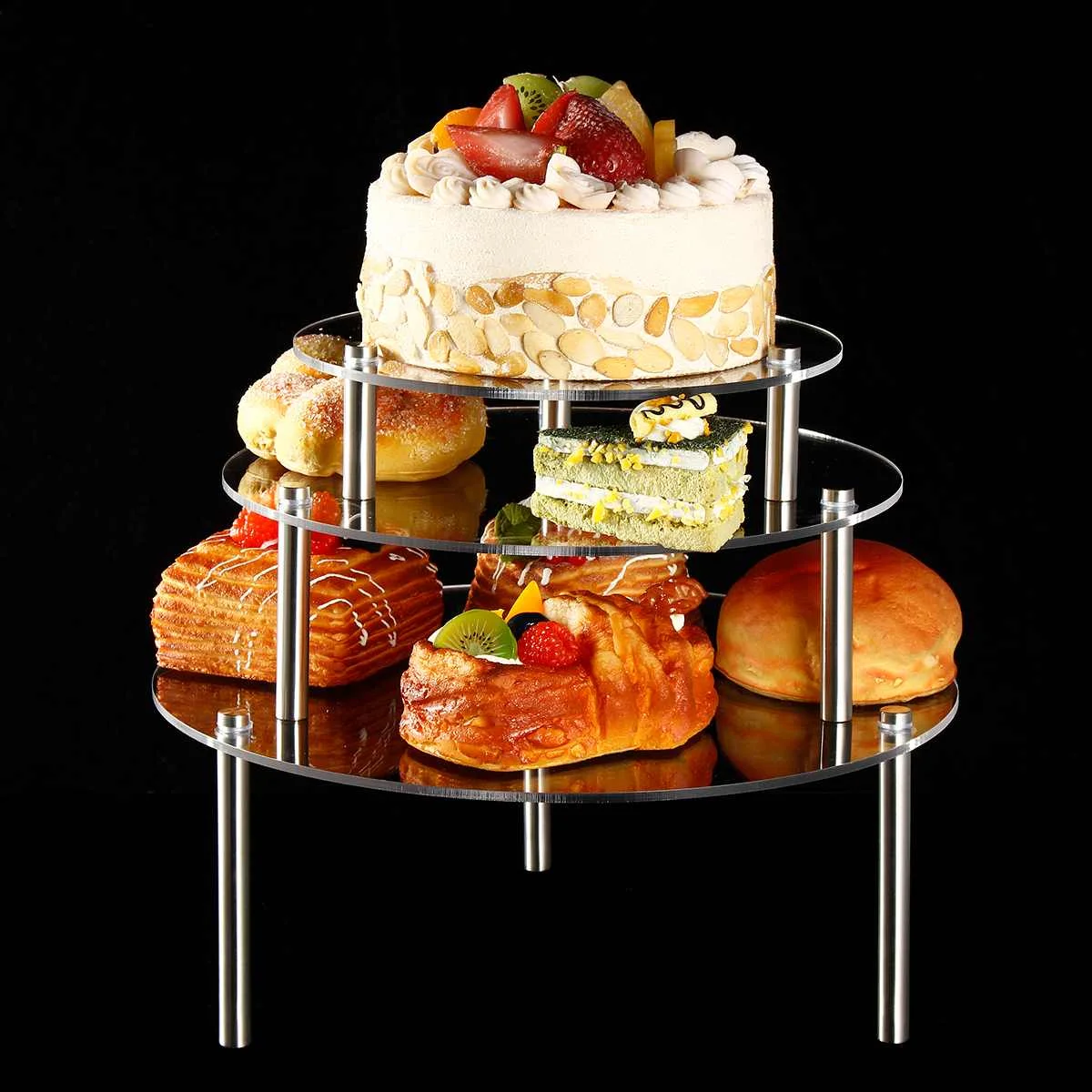 

Wedding Decoration 3 Tiers Acrylic Cake Stand Storage Rack Party Dessert Cupcake Display Stands Holder Kitchen Cake Tools