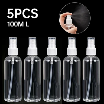 

5pcs 100ml Disinfection Bottles Alcohol Water Spray Bottle jug Refillable Bottles Transparent Safety Material kettle pitcher