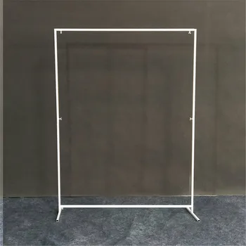 

Gold White Wedding Arch Background Frame Wrought Iron Flower Stand Custom Home Birthday Party Background Wall Decorative Shelf
