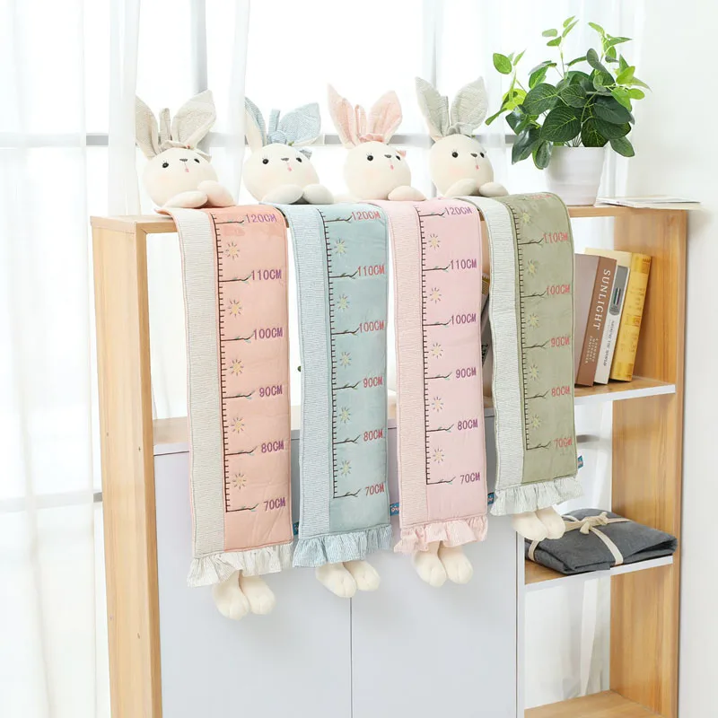 

Plush Rabbit Child Height Measure Children's Hanging Kids Growth Chart Wall Sticker Rule 1.3 Meter Tall