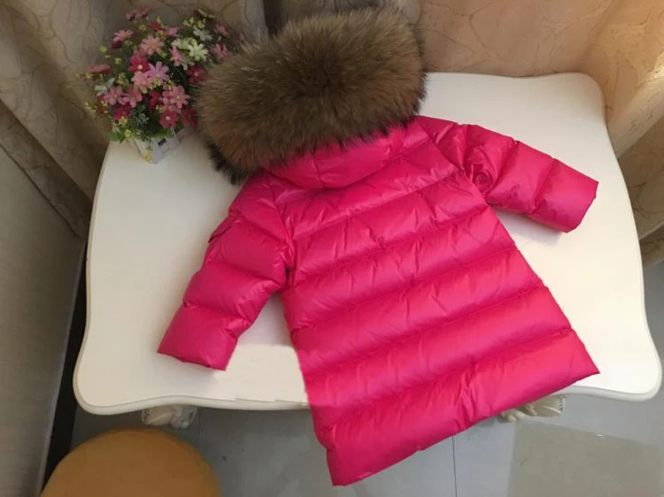 Детская зимняя куртка для девочек, парки, пальто с капюшоном для девочек, теплые толстые пуховики Детские теплые пальто с воротником из натурального меха, верхняя одежда