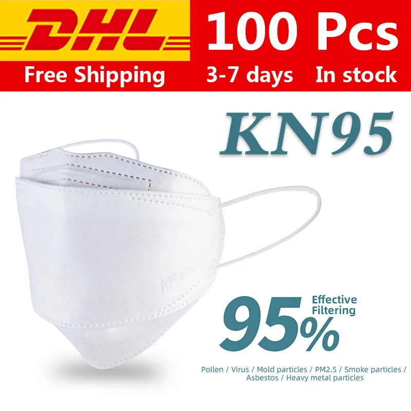 

100pcs KN95 surgical mask 6-Lay mask mask n95 Anti-Fog/Pollution Influenza Safety Mouth Mask Dustproof 95% Filtration KF94 FFP2